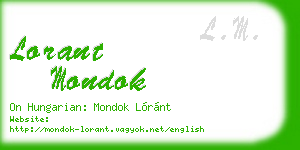 lorant mondok business card