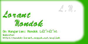 lorant mondok business card